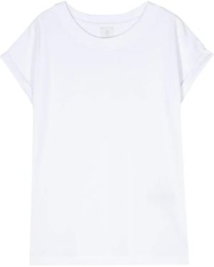 Eleventy Sound-Neck Cotton T-Shirt - White