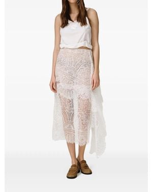 Pink Round-Neck Patch-Detail Top - Natural