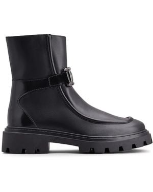 Tod's Logo-Engraved Zipped Leather Boots - Black