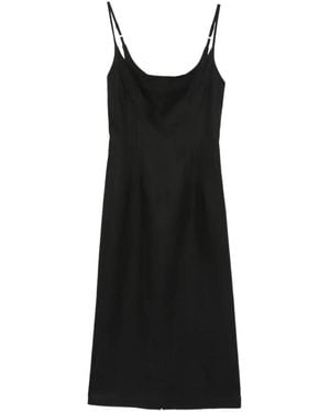 Alysi Spaghetti-Strap Midi Dress - Black