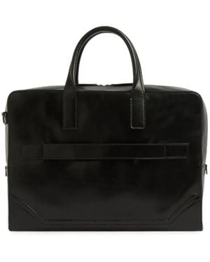 The Bridge Logo-Plaque Leather Briefcase - Black