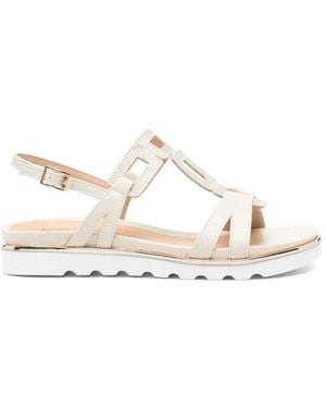 Keys Crystal-Embellished Sandals - Natural