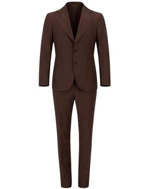 Franzese Collection Patch-Pocket Single-Breasted Suit - Brown