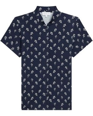 agnès b. Violaine Floral-Print Button-Downt-Shirt - Blue