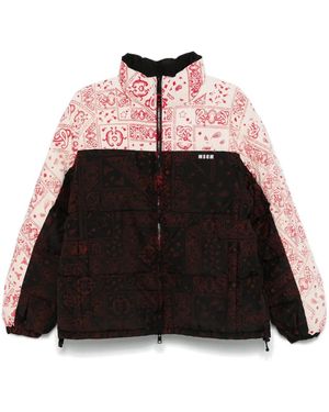 MSGM バンダナプリント パデッドジャケット - ブラック