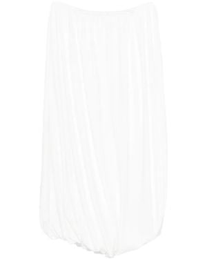 Norma Kamali Falda Midi Fruncida - Blanco
