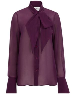 Nina Ricci Lavallière Silk Shirt - Purple