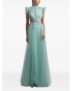 Gemy Maalouf Cut-Out Ruffled Maxi Dress - Green