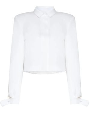 Gloria Coelho Padded-Shoulder Cotton Shirt - White