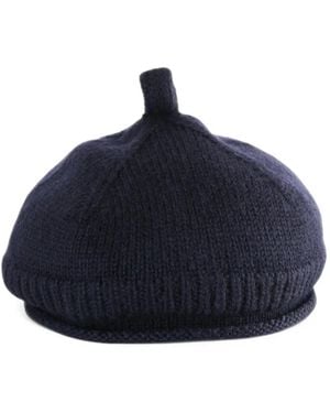 MHL by Margaret Howell Mhl. Ribbed-Trim Wool Beanie Hat - Blue