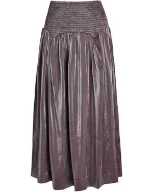 Damson Madder Falda Midi Layla Fruncida - Morado