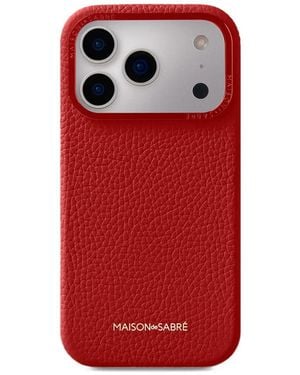 Maison De Sabre Leather Iphone 18 Pro Phone Case - Red