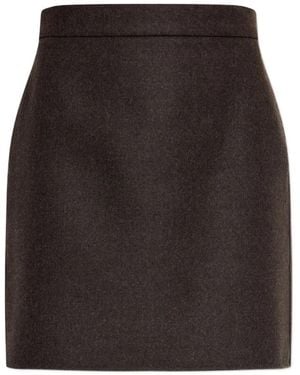 Max Mara Short Felted Wool Skirt - Black