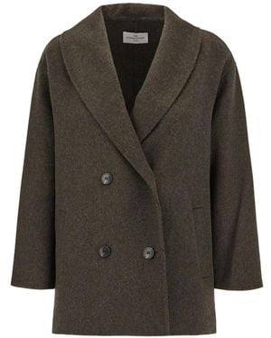 The Dynamis Studio Double-Breasted Shawl-Lapel Coat - Black