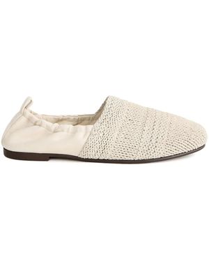 12 STOREEZ Interwoven Leather Loafers - White