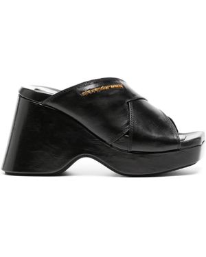 Alexander Wang Float Criss-Cross Wedge Sandal - Black