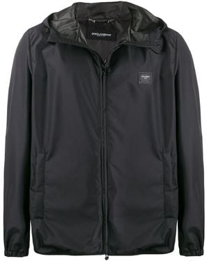 Dolce & Gabbana Kapuzenjacke Mit Logo-Schild - Schwarz
