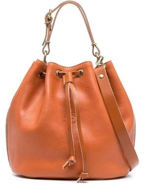 Il Bisonte Logo-Embossed Bucket Bag - Orange