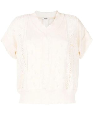 Goen.J Maglione Smanicato Con Scollo A V - Bianco
