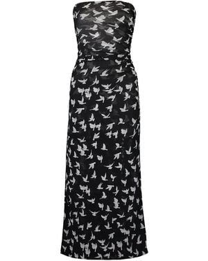Stella McCartney Dove-Print Strapless Dress - Black