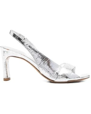 Roberto Del Carlo Metallic Slingback Sandals - White