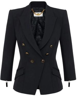 Elisabetta Franchi Padded Parka With Hood - Black