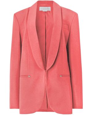 Genny Shawl-Lapel Blazer - Pink