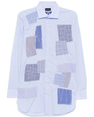 Junya Watanabe Camicia Con Design Patchwork - Blu