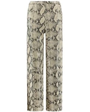 Alysi Snakeskin-Effect Leather Pants - White