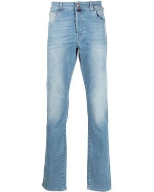 Billionaire Embroidered-Logo Straight-Leg Cut Jeans - Blue