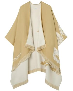Burberry Kaschmirumhang Aus Wolle Und Seide - Weiß