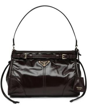 Prada Bonnie Schultertasche Mit Schnalle - Schwarz