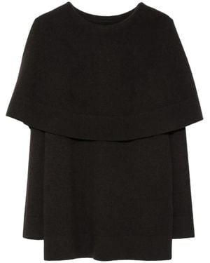 Lisa Yang Jaylani Cape-Overlay Cashmere Sweater - Black