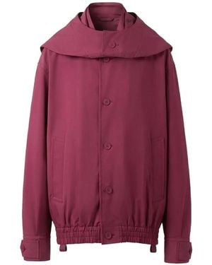 Homme Plissé Issey Miyake Veste Carrier Carried À Capuche - Purple