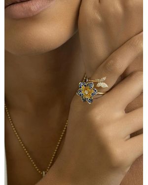 Lisa Nik Sapphire Flower Ring - Natural