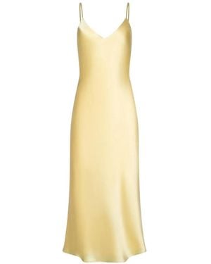 L'Agence Seridie Silk Midi Slip Dress - Metallic