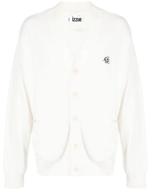 Izzue Cardigan Mit Logo-Stickerei - Weiß