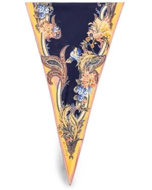 Etro Asymmetric Paisley-Print Scarf - Blue