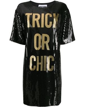 Moschino Sequined T-shirt Dress - Black