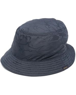 Paul & Shark Logo-Jacquard Bucket Hat - Blue