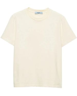 Prada T-Shirt Con Logo A Triangolo - Bianco