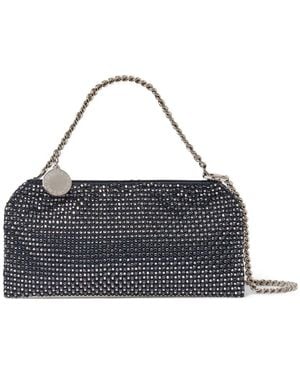 Stella McCartney Crystal-Embellished Chain-Link Clutch Bag - Blue