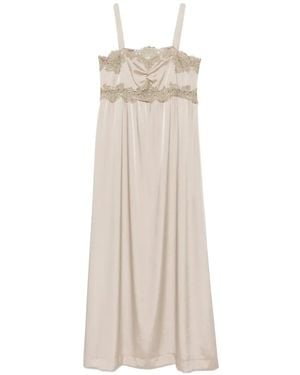 P.A.R.O.S.H. Robe Longue En Dentelle - Blanc