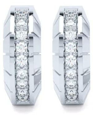 LOEV 14K Eternity Diamond Earrings - White