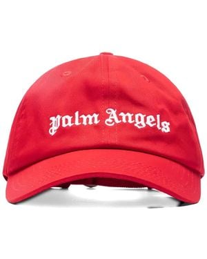 Palm Angels Logo-Embroidered Cap - Rot