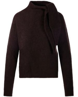 Roberto Collina Tie-Detail Turtleneck Sweater - Black