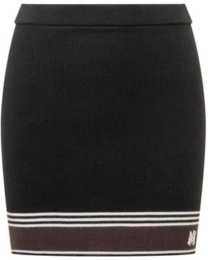 Amiri Stripe-Detail Mini Skirt - Black