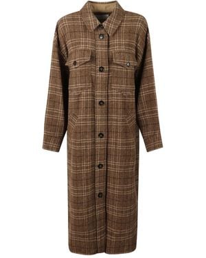 Isabel Marant Mantel mit karierten Taschen - Braun