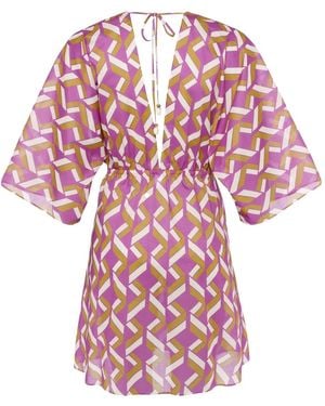 Eres Vestido Feel Con Estampado Geométrico - Rojo