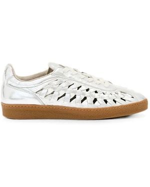 AllSaints Zapatillas Metalizadas Tejidas De Piel - Blanco